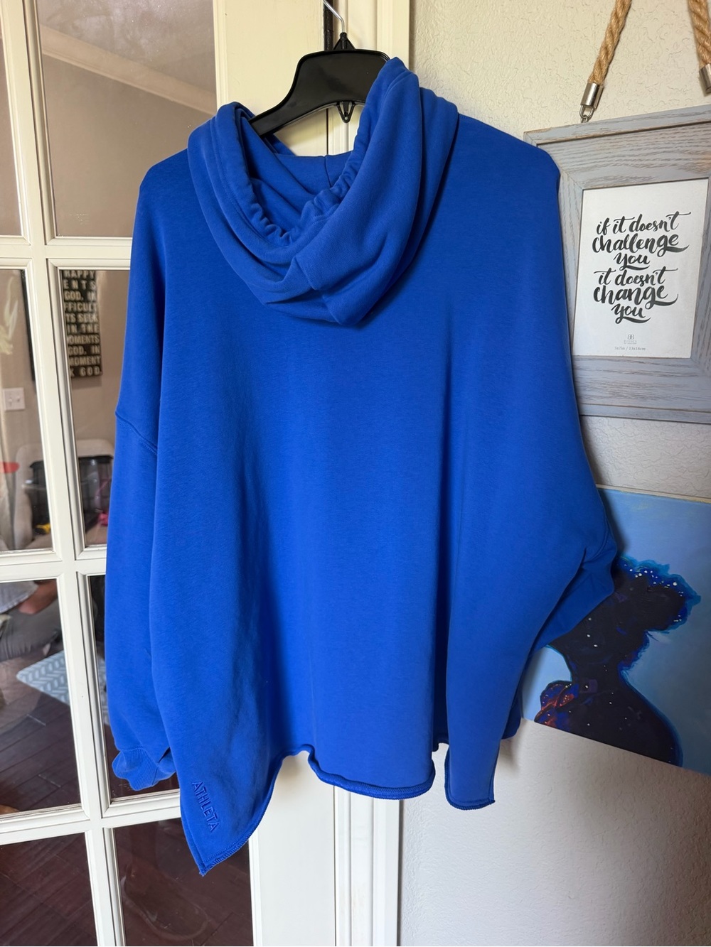 Athleta Oversized Cobalt Blue Hoodie L Royal Blue Sweatshirt - Picture 4 of 4